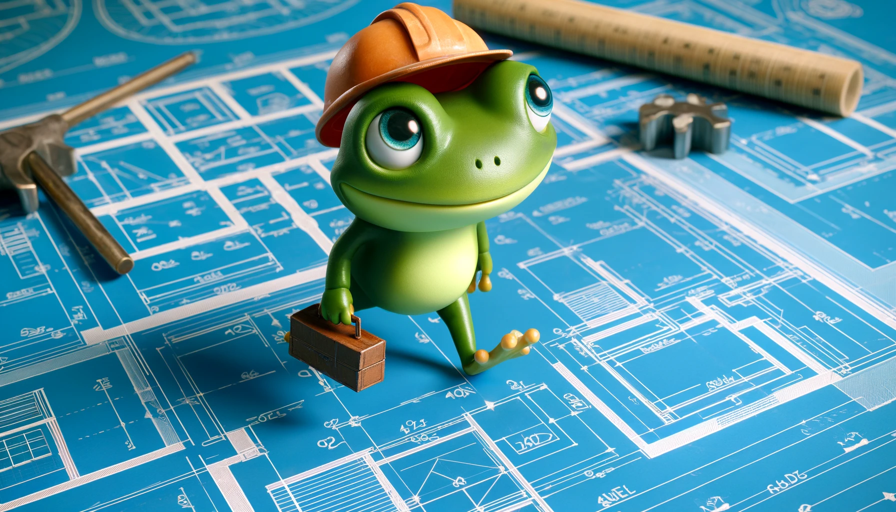 Frog saved by a shipping container