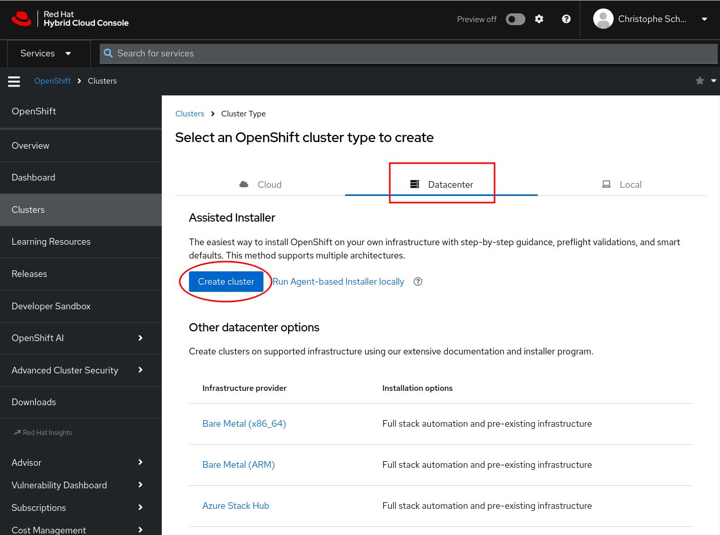 Create a cluster